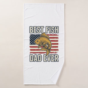 Best Fish Dad Ever Vintage Goldfish Shirt Design_1 Bath Towel