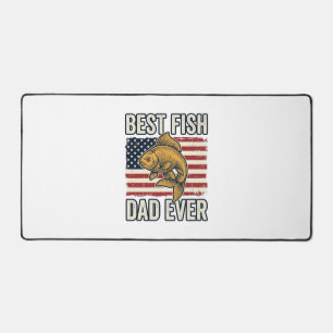 Best Fish Dad Ever Vintage Goldfish Shirt Design_1 Desk Mat