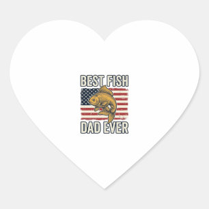 Best Fish Dad Ever Vintage Goldfish Shirt Design_1 Heart Sticker