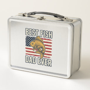 Best Fish Dad Ever Vintage Goldfish Shirt Design_1 Metal Lunch Box