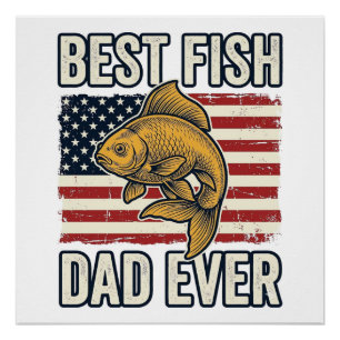 Best Fish Dad Ever Vintage Goldfish Shirt Design_1 Poster