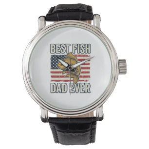 Best Fish Dad Ever Vintage Goldfish Shirt Design_1 Watch