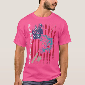 Best Fishing Grandpa American Flag Fishing Rod Fis T-Shirt