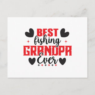 Best Fishing Grandpa Ever Father Day Fishing Lover Postcard