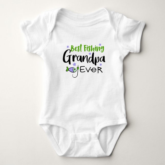 Best Fishing Grandpa Ever Father's Day Grandfather Baby Bodysuit (Front)