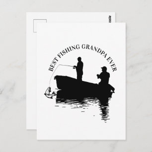 Best Fishing Grandpa Ever Father's Day Grandfather Postcard