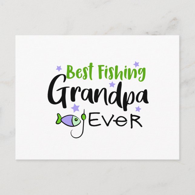 Best Fishing Grandpa Ever Father's Day Grandfather Postcard (Front)