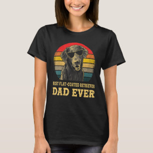 Best Flat Coated Retriever Dad Ever Dog Retro Vin T-Shirt