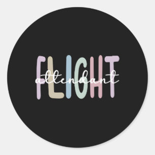 Best Flight Attendant Appreciation Stewardess Classic Round Sticker