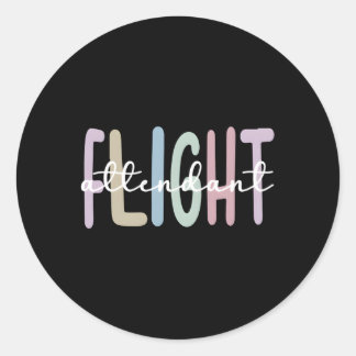 Best Flight Attendant Appreciation Stewardess Classic Round Sticker