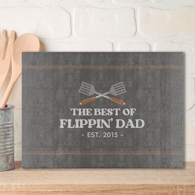 Best Flippin Dad Spatula Funny Retro  Cutting Board (In situ)