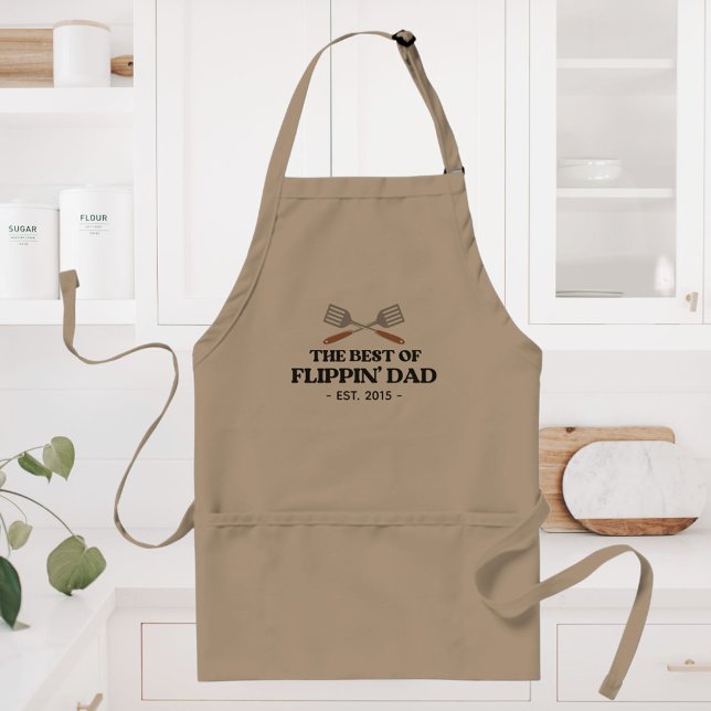 Best Flippin Dad Spatula Funny Retro  Standard Apron (In situ)