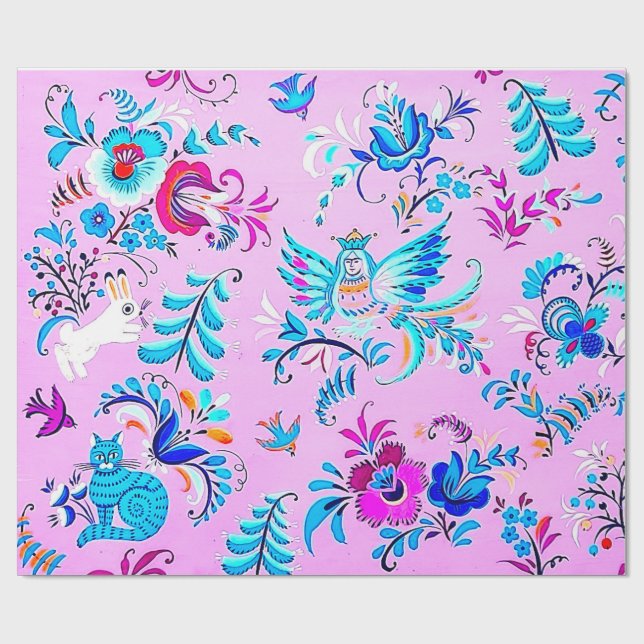 Best Folk style  wrapping paper for the best gift. (Flat)