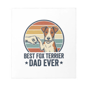 Best Fox Terrier Dad Ever Vintage Dog Lover Shirt_ Notepad