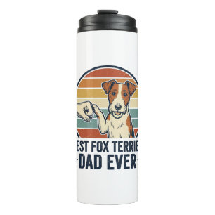 Best Fox Terrier Dad Ever Vintage Dog Lover Shirt_ Thermal Tumbler