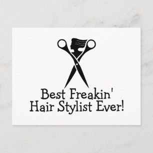 Best Freakin Hair Stylist Ever Black Postcard
