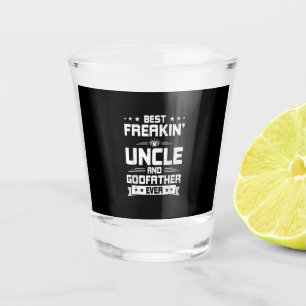 Best Freakin Uncle And Godfather   Famliy Gifts Shot Glass