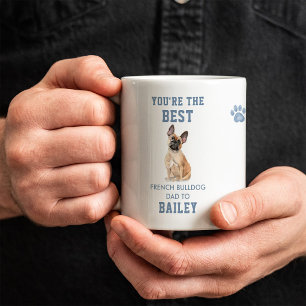 Best French Bulldog Dad   Photo and Illustration Coffee Mug