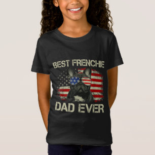 Best Frenchie Dad Ever Bulldog American Flag Gift T-Shirt