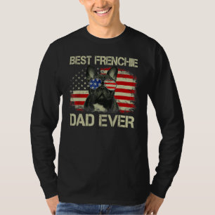 Best Frenchie Dad Ever Bulldog American Flag T-Shirt