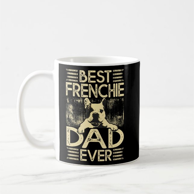 Best Frenchie Dad Ever Funny Dog Lover Retro Frenc Coffee Mug (Left)