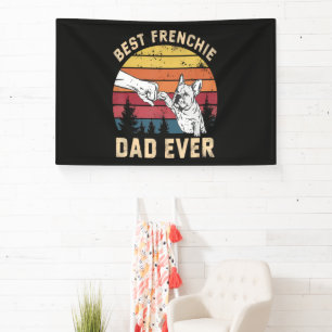Best Frenchie Dad Ever Retro Banner