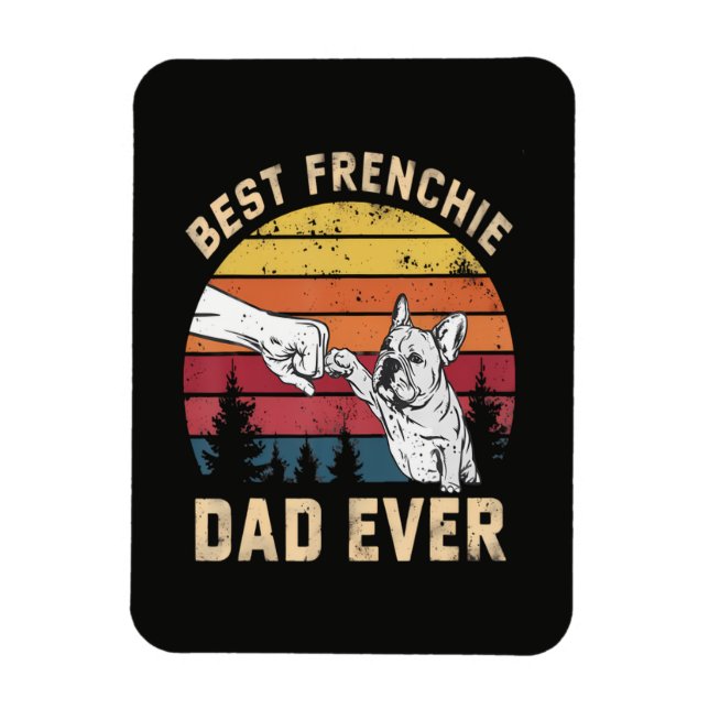 Best Frenchie Dad Ever Retro Magnet (Vertical)