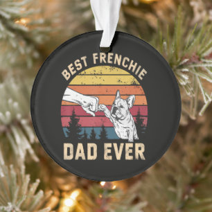 Best Frenchie Dad Ever Retro Ornament