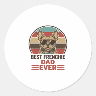 Best Frenchie Dad Ever Vintage Bulldog Shirt_1 Classic Round Sticker