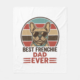 Best Frenchie Dad Ever Vintage Bulldog Shirt_1 Fleece Blanket