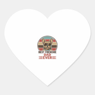 Best Frenchie Dad Ever Vintage Bulldog Shirt_1 Heart Sticker