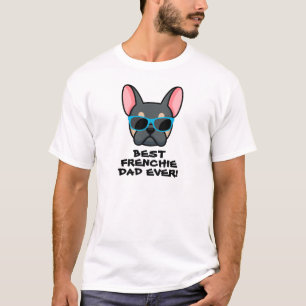 Best Frenchie Dad Father's Day Blue Tan Frenchie T-Shirt
