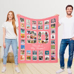 Best Friend 30th Birthday  Fleece Blanket<br><div class="desc">Gift for besties? Are you looking for a special 30th birthday milestone gift for that best friend? Our beautiful besties pink fleece blanket print is the perfect way to show your love and appreciation as they enter their thirties era. With 49 photographs in a number photo grid collage, you can...</div>