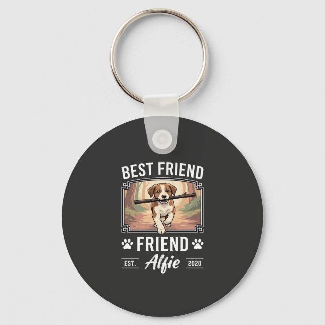 Best Friend Alfie Dog Lover Key Ring (Front)
