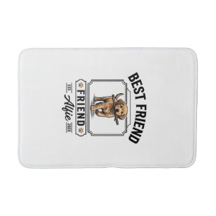 Best Friend Alfie Vintage Dog Lover Design_1 Bath Mat