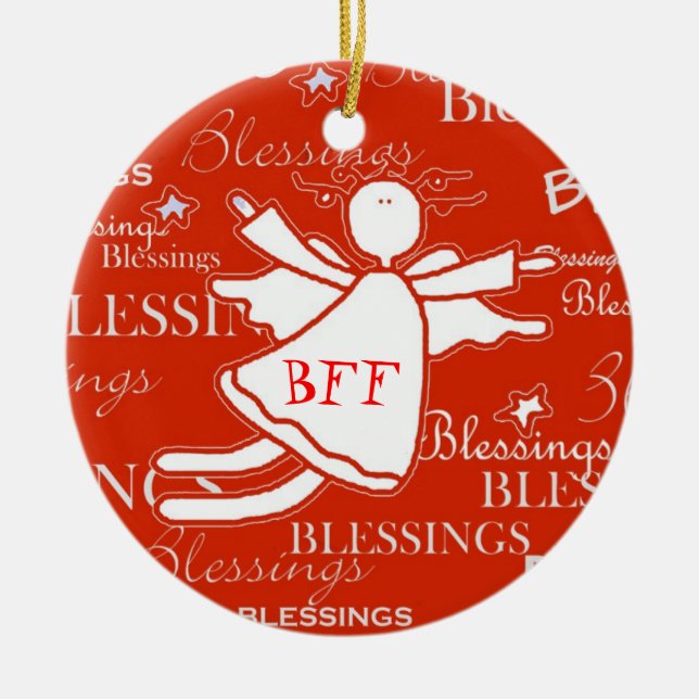 Best Friend Angel Blessings Christmas Ornament (Front)