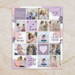 Best Friend Besties BFF Photo Collage Pink Purple Fleece Blanket<br><div class="desc">Celebrate the special moments with your loved one with this simple, modern and minimalist Photo Collage design. This customisable picture collage design is perfect for creating a personalised and heartfelt gift featuring cherished moments, creating a visual journey of the precious memories you've shared. Great for birthday, wedding anniversary, Valentine's Day...</div>