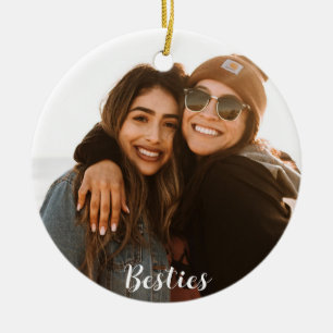 Best Friend Besties Custom Photo Ceramic Tree Decoration