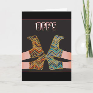 BEST FRIEND BFF GIRLFRIENDS SOCK FEET (BLANK) CARD