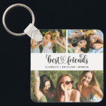 Best Friend BFF Photo Collage Best Friends Forever Key Ring<br><div class="desc">A cute best friends keychain with room for 3 photos. Decorated with the words,  best friends in a script font with a heart. Personalise it with photos of your friends and their names. Designed for you by Blackberry Boulevard.</div>