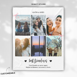 Best Friend BFF Photo Collage Fleece Blanket