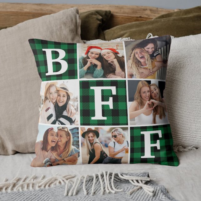 Best Friend BFF Photo Collage Friendship Gift  Cushion (Creator Uploaded)