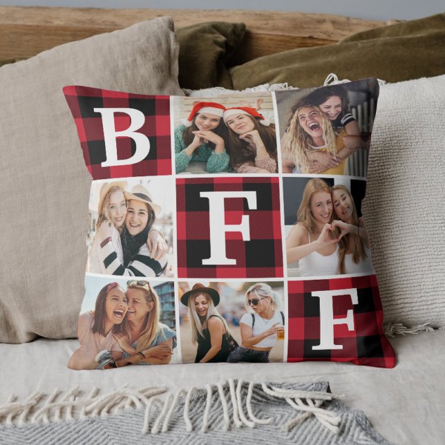 Best Friend BFF Photo Collage Friendship Gift  Cushion (Creator Uploaded)
