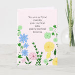 Best Friend Birthday Card<br><div class="desc">Birthday card for a best friend. This card is customisable with your personalised message and/or name.</div>