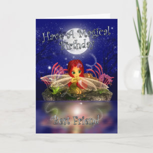 Best Friend Birthday Card - Cute Little Fairy - Wa