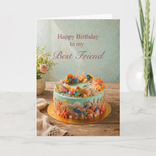 Best Friend Birthday Ocean Cake card