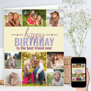 Best Friend Birthday Photo Collage Personalised Card