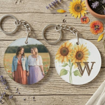 Best Friend Birthday Sunflower Monogram Photo