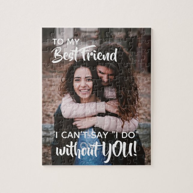 Best Friend Bridesmaid Proposal Personalise Jigsaw Puzzle (Vertical)