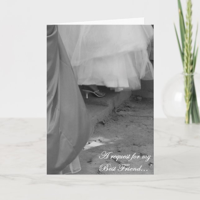 Best Friend Bridesmaid Request Card, Elegant Invitation (Front)